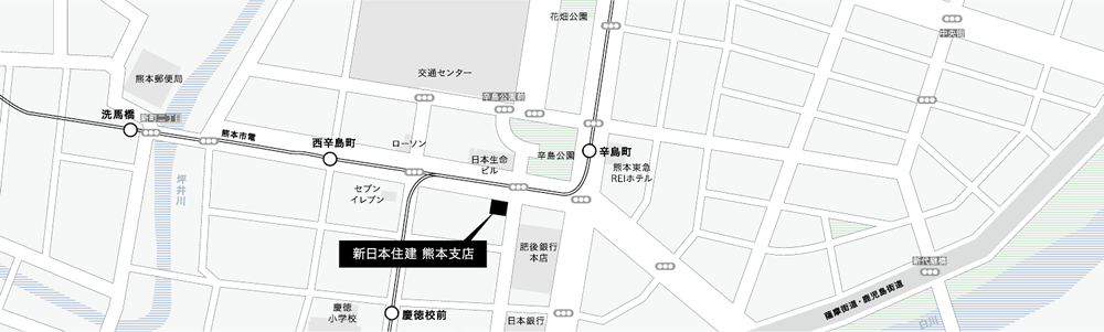 新日本住建熊本支店のマップ